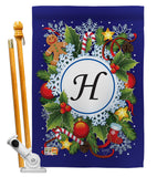 Winter H Initial - Winter Wonderland Winter Vertical Impressions Decorative Flags HG130086 Made In USA