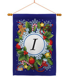 Winter I Initial - Winter Wonderland Winter Vertical Impressions Decorative Flags HG130087 Made In USA