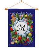 Winter M Initial - Winter Wonderland Winter Vertical Impressions Decorative Flags HG130091 Made In USA