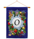 Winter O Initial - Winter Wonderland Winter Vertical Impressions Decorative Flags HG130093 Made In USA
