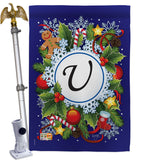 Winter U Initial - Winter Wonderland Winter Vertical Impressions Decorative Flags HG130099 Made In USA