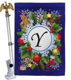 Winter Y Initial - Winter Wonderland Winter Vertical Impressions Decorative Flags HG130103 Made In USA