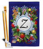 Winter Z Initial - Winter Wonderland Winter Vertical Impressions Decorative Flags HG130104 Made In USA
