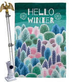 Winter Hello - Winter Wonderland Winter Vertical Impressions Decorative Flags HG130290 Made In USA