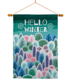 Winter Hello - Winter Wonderland Winter Vertical Impressions Decorative Flags HG130290 Made In USA