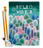 Winter Hello - Winter Wonderland Winter Vertical Impressions Decorative Flags HG130290 Made In USA