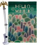 Winter Hello - Winter Wonderland Winter Vertical Impressions Decorative Flags HG130290 Made In USA