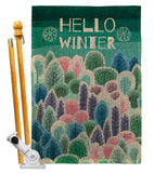 Winter Hello - Winter Wonderland Winter Vertical Impressions Decorative Flags HG130290 Made In USA