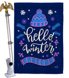 Hello Winter - Winter Wonderland Winter Vertical Impressions Decorative Flags HG137258 Made In USA