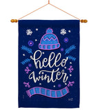 Hello Winter - Winter Wonderland Winter Vertical Impressions Decorative Flags HG137258 Made In USA