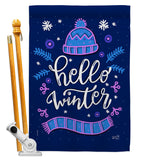 Hello Winter - Winter Wonderland Winter Vertical Impressions Decorative Flags HG137258 Made In USA