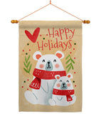 Beary Happy Holiday - Winter Wonderland Winter Vertical Impressions Decorative Flags HG137612 Made In USA