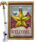 Welcome Winter Farm - Winter Wonderland Winter Vertical Impressions Decorative Flags HG191072 Made In USA