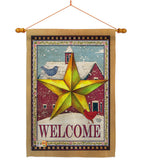 Welcome Winter Farm - Winter Wonderland Winter Vertical Impressions Decorative Flags HG191072 Made In USA