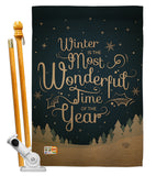 Winter is Most Wonderful Time - Winter Wonderland Winter Vertical Impressions Decorative Flags HG191086 Made In USA