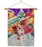 Frosted Snowman - Winter Wonderland Winter Vertical Impressions Decorative Flags HG192292 Made In USA