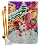 Frosted Snowman - Winter Wonderland Winter Vertical Impressions Decorative Flags HG192292 Made In USA