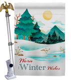 Winter Wishes - Winter Wonderland Winter Vertical Impressions Decorative Flags HG192681 Made In USA