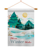 Winter Wishes - Winter Wonderland Winter Vertical Impressions Decorative Flags HG192681 Made In USA