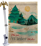 Winter Wishes - Winter Wonderland Winter Vertical Impressions Decorative Flags HG192681 Made In USA