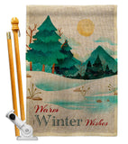 Winter Wishes - Winter Wonderland Winter Vertical Impressions Decorative Flags HG192681 Made In USA