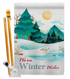 Winter Wishes - Winter Wonderland Winter Vertical Impressions Decorative Flags HG192681 Made In USA