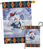 Snowman Golf - Winter Wonderland Winter Vertical Impressions Decorative Flags HG114119 Made In USA