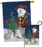 Lumberjack Snowmen - Winter Wonderland Winter Vertical Impressions Decorative Flags HG114211 Made In USA