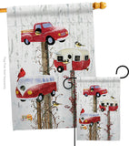 Retro Birdhouse - Winter Wonderland Winter Vertical Impressions Decorative Flags HG114218 Made In USA