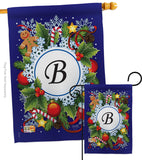 Winter B Initial - Winter Wonderland Winter Vertical Impressions Decorative Flags HG130080 Made In USA