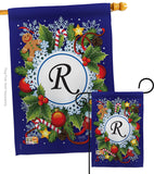 Winter R Initial - Winter Wonderland Winter Vertical Impressions Decorative Flags HG130096 Made In USA