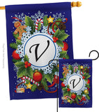 Winter V Initial - Winter Wonderland Winter Vertical Impressions Decorative Flags HG130100 Made In USA