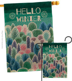 Winter Hello - Winter Wonderland Winter Vertical Impressions Decorative Flags HG130290 Made In USA