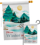 Winter Wishes - Winter Wonderland Winter Vertical Impressions Decorative Flags HG192681 Made In USA