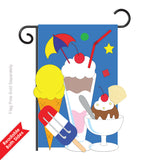 Two Group G165029-P2 Ice Cream Happy Hour & Drinks Beverages Applique Decorative Vertical 13" x 18.5" Double Sided Garden Flag