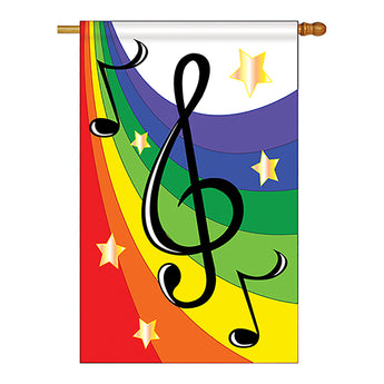 Two Group H115023-P2 G Clef Interests Hobbies Applique Decorative Vertical 28" x 40" Double Sided House Flag