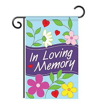 Two Group G150042-P2 Welcome In Loving Memory Inspirational Expression Applique Decorative Vertical 13" x 18.5" Double Sided Garden Flag