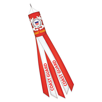 Two Group - WS128049 Coast Guard Americana - Everyday Applique Decorative Windsock 12" x 60"